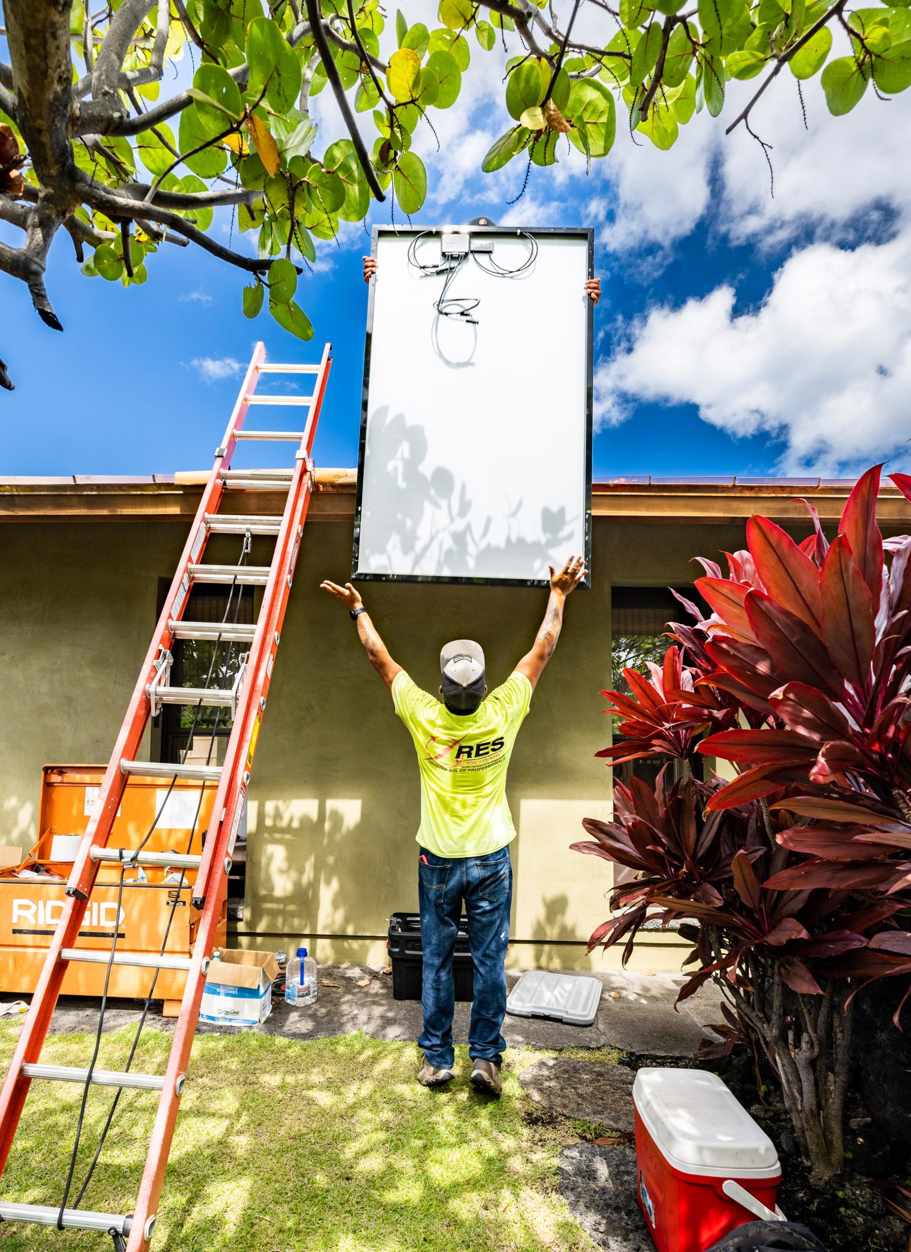 RES solar panel installation, Hawaii